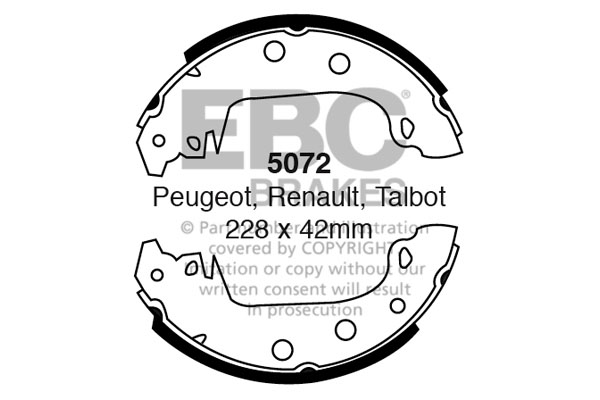 EBC Brake Shoe Replacement Set To Fit Rear