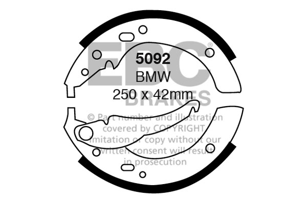 EBC Brake Shoe Replacement Set To Fit Rear