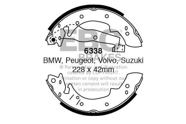 EBC Brake Shoe Replacement Set To Fit Rear