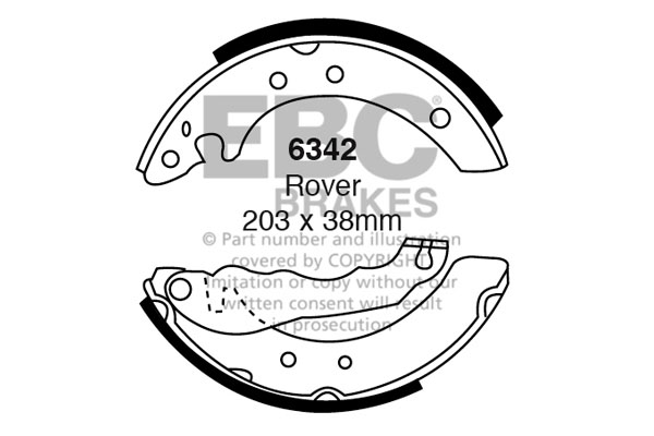 EBC Brake Shoe Replacement Set To Fit Rear