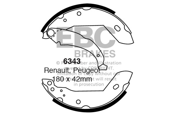 EBC Brake Shoe Replacement Set To Fit Rear
