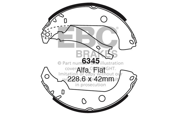 EBC Brake Shoe Replacement Set To Fit Rear