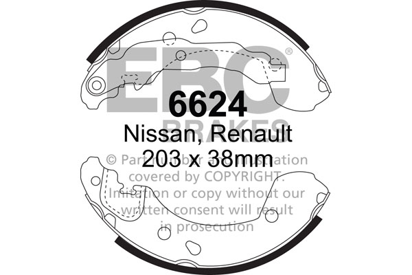 EBC Brake Shoe Replacement Set To Fit Rear