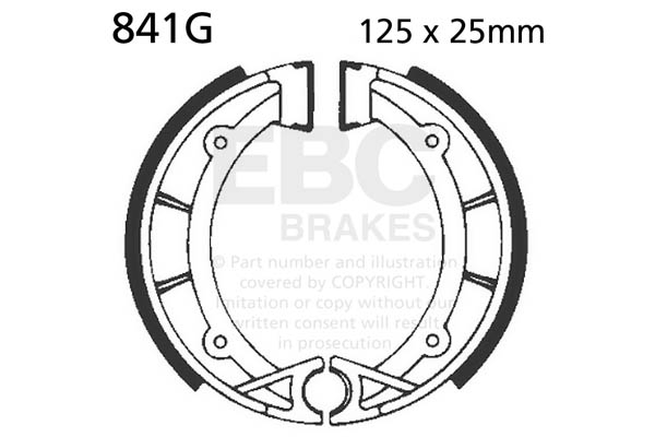 EBC Brakes Motorcycle Grooved Replacement Brake Shoes To Fit Front Left