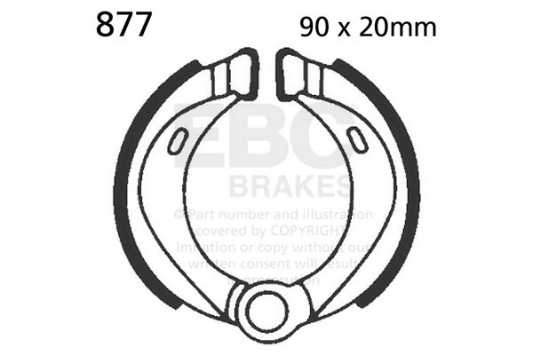 EBC Brakes Plain Motorcycle Replacement Brake Shoes To Fit Front Left