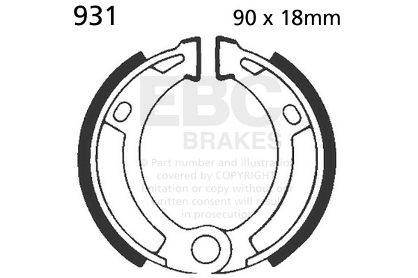 EBC Brakes Plain Motorcycle Replacement Brake Shoes To Fit Front Left