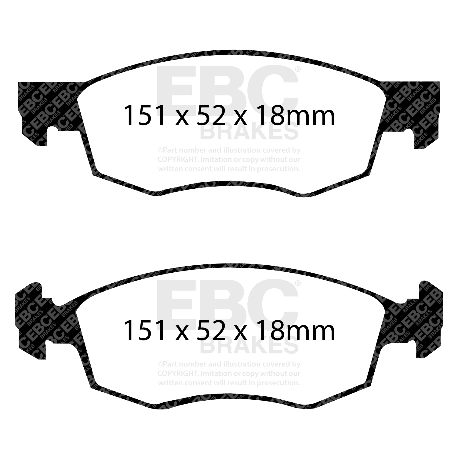 EBC Ultimax Brake Pad OE Replacement Set To Fit Front