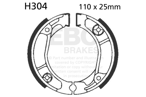 EBC Brakes Plain Motorcycle Replacement Brake Shoes To Fit Rear Left